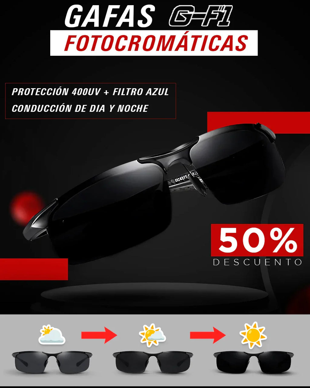 400 UV ☀️ Gafas Fotocromáticas