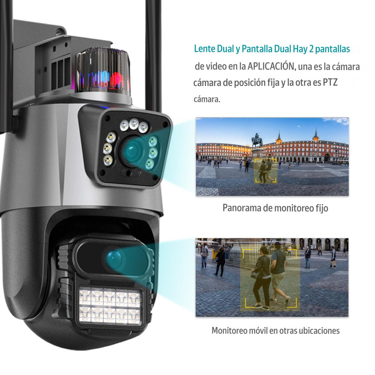 Camara Seguridad Doble Lente WIFI 4k
