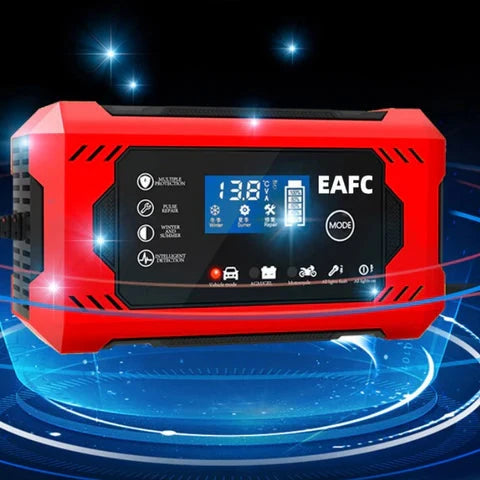 [PROMO] Cargador Inteligente 15A 12V para Batería de Auto - Carga Rápida, Repara y Mantiene con Pantalla LCD