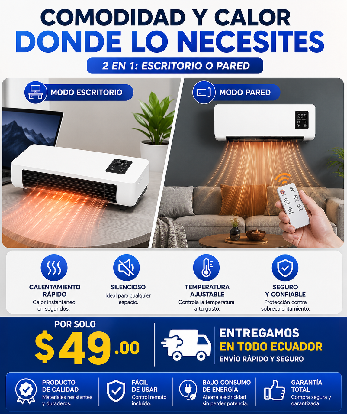 🔥 LIQUIDACIÓN DE STOCK  ''DualTemp - Ventilax Portátil, Potente y Económico 50% OFF''